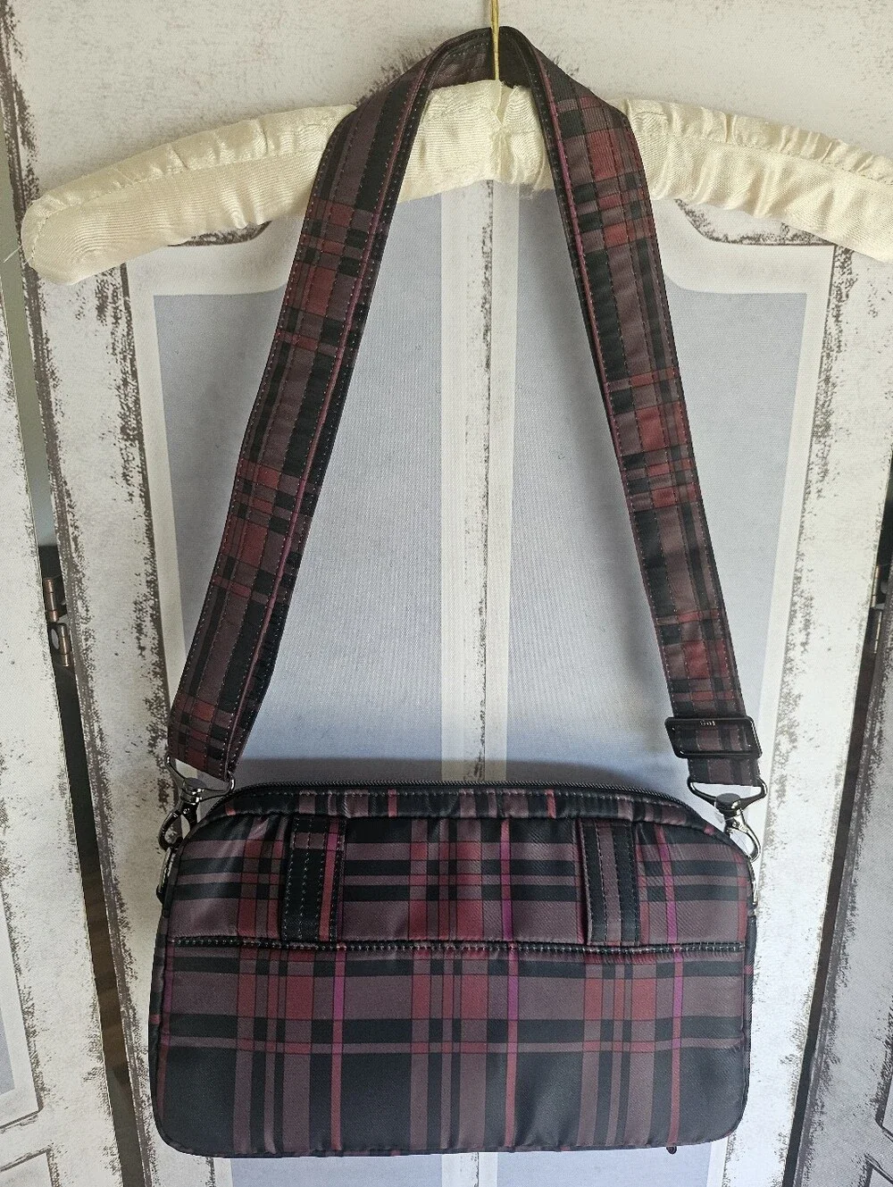 $75 Retail NWT Lug Belt Bag, Sling, & Crossbody Bag In Berry Plaid (HTF!) - Picture 3 of 14